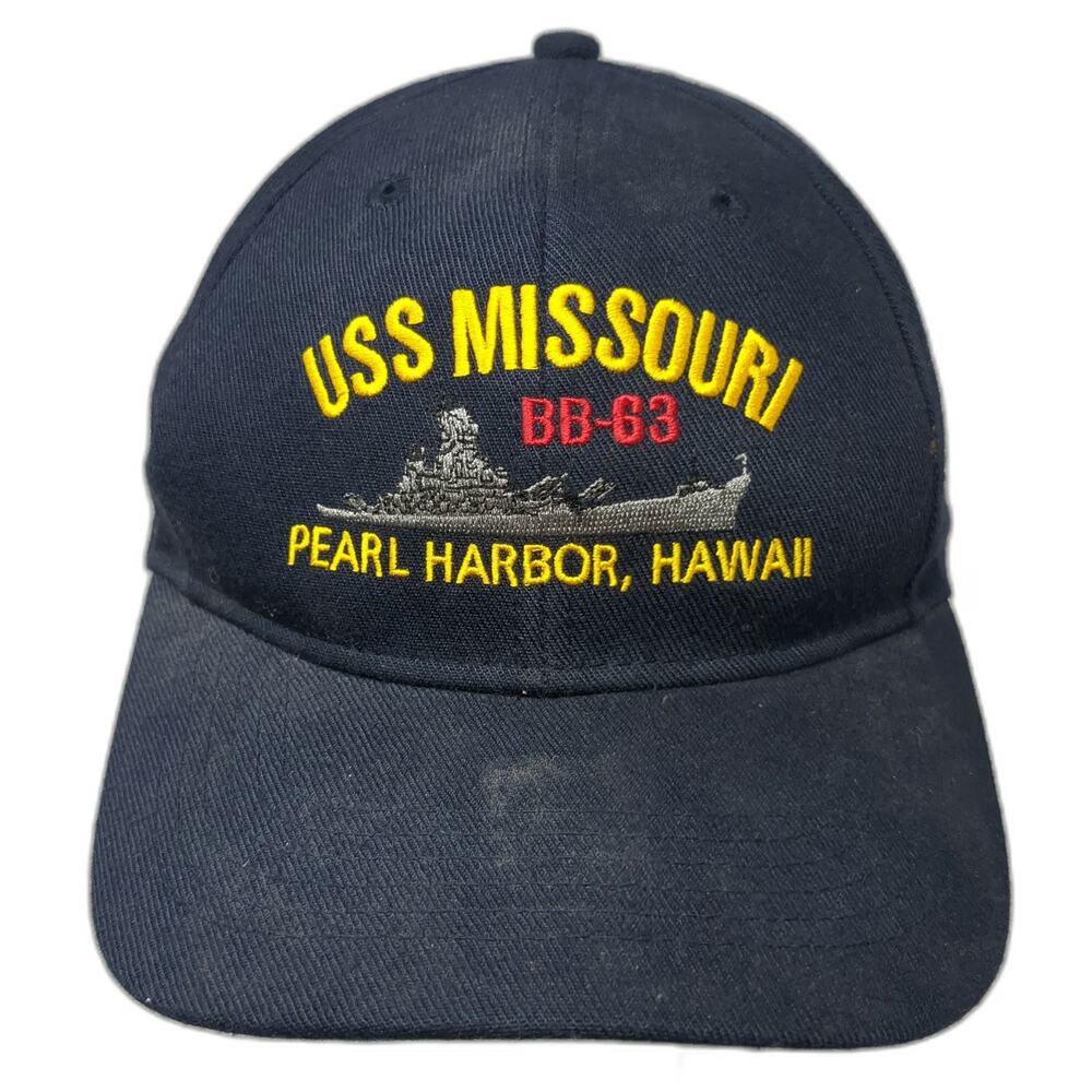 Hawaiian Headwear Snapback Blue Hat One Size USS Missouri BB-63 Pearl Harbor